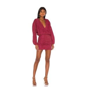 Revolve NBD illusion mini dress in fuchsia